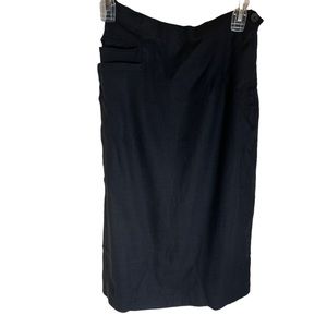 Vntg 1960s Ralph Originals Skirt Black Size 14 Pocket 30 in Length